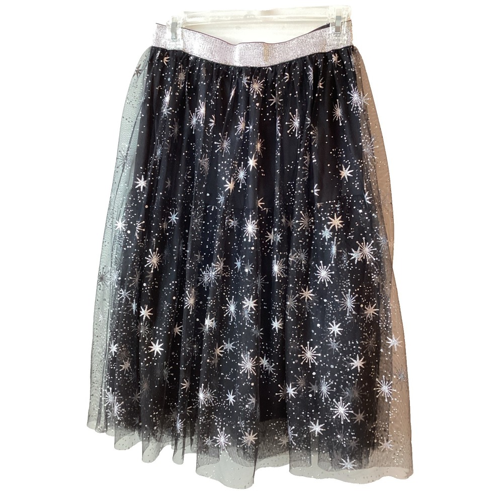 Ember Tulle Skirt Med Black Midi EUC‎ Witchy Fairycore WhimsiGoth Magic Pull On